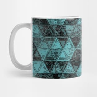 Blue Batik Triangle Tile Background Mug